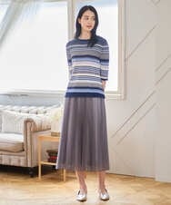 PRFGD27270 CHRISTIAN AUJARD(クリスチャン・オジャール) マルチボーダーニットプルオーバー ブルー系