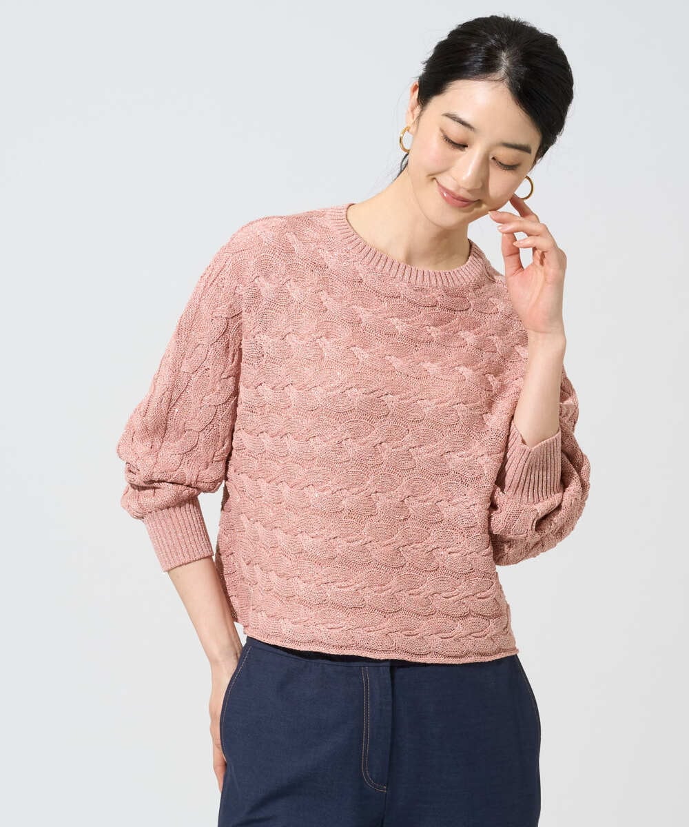 PRFGE03390 CHRISTIAN AUJARD(クリスチャン・オジャール) [ドライタッチ]ドルマンスリーブニット ピンク