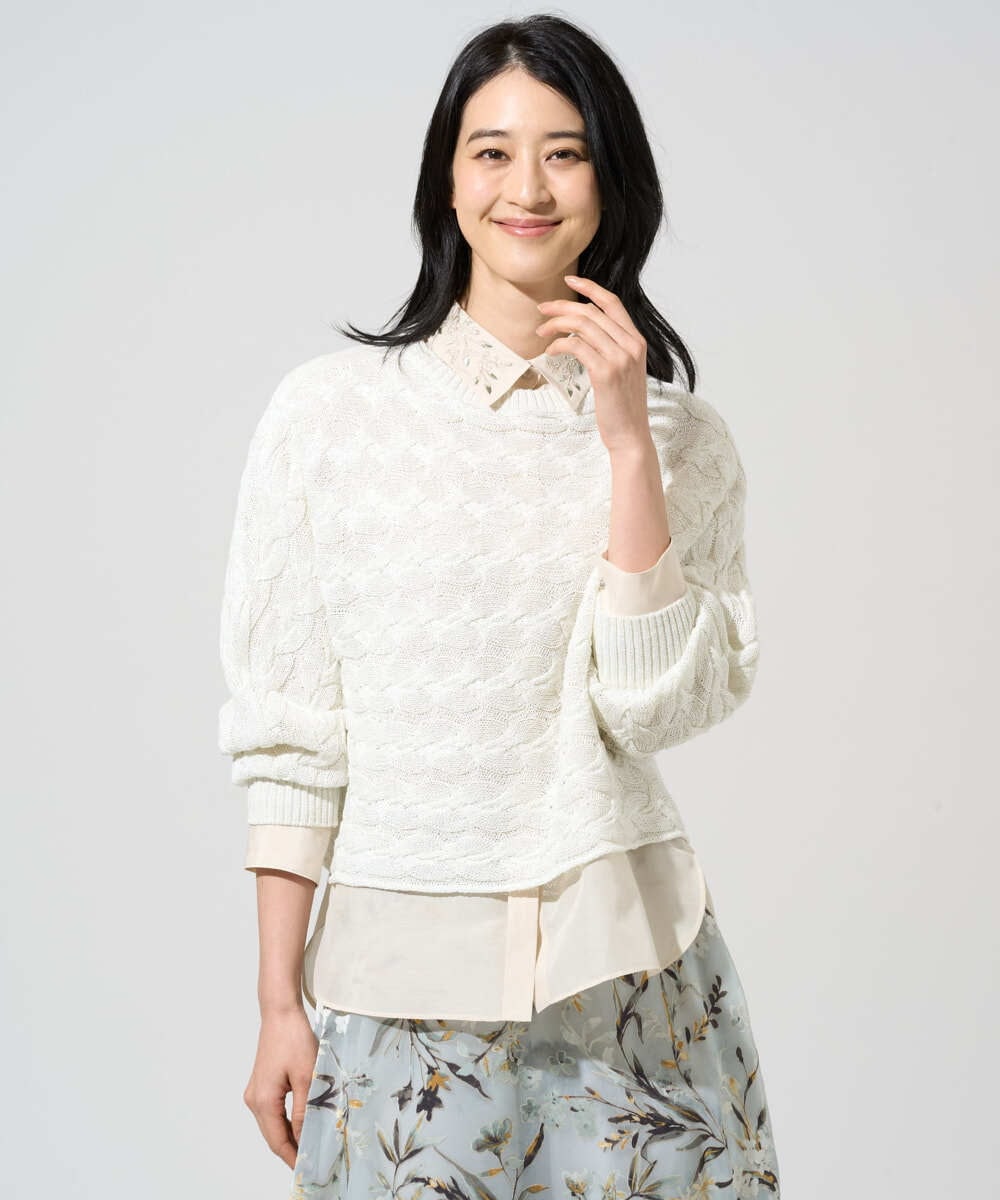 PRFGE03390 CHRISTIAN AUJARD(クリスチャン・オジャール) [ドライタッチ]ドルマンスリーブニット ホワイト