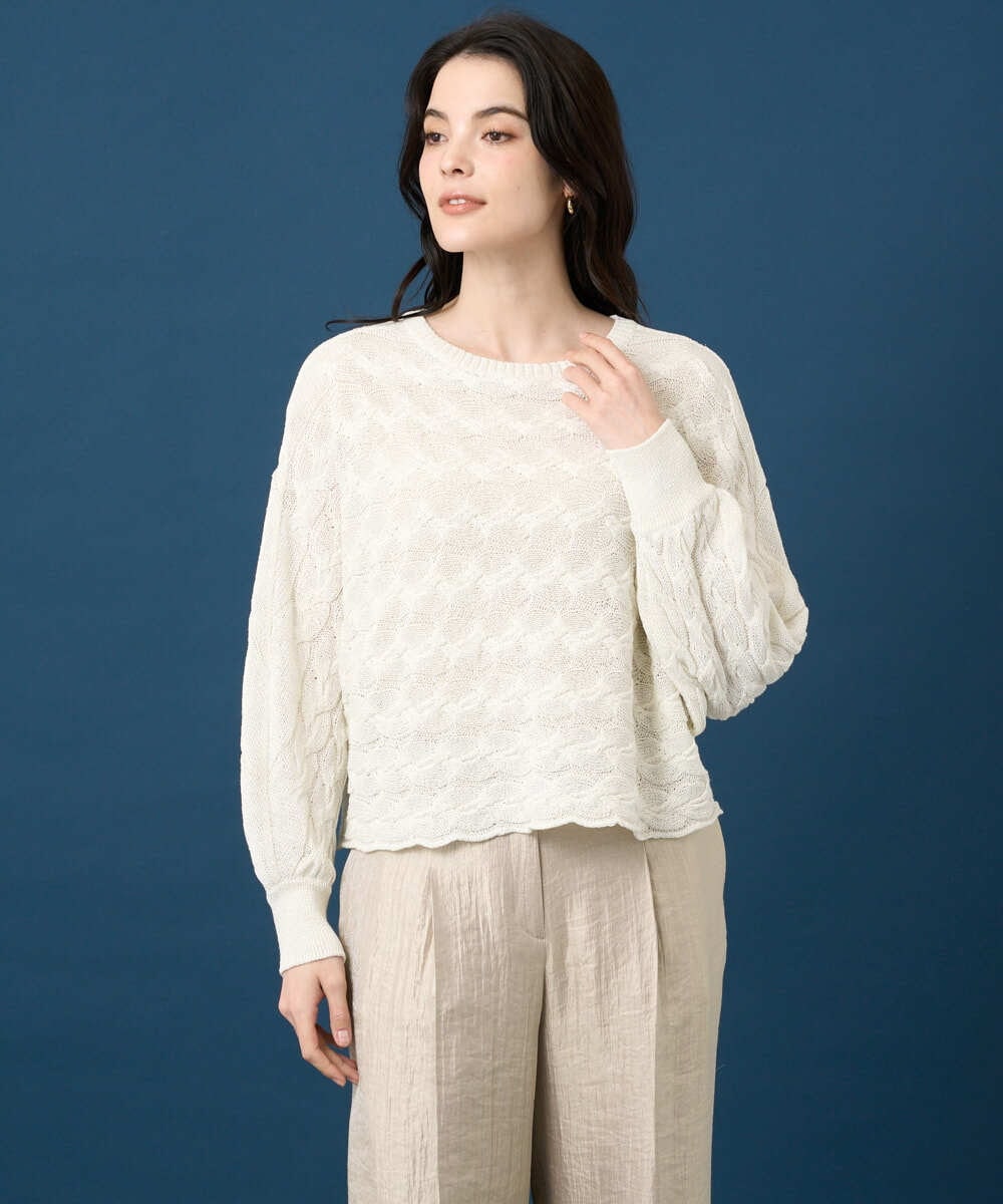 PRFGE03390 CHRISTIAN AUJARD(クリスチャン・オジャール) [ドライタッチ]ドルマンスリーブニット ホワイト