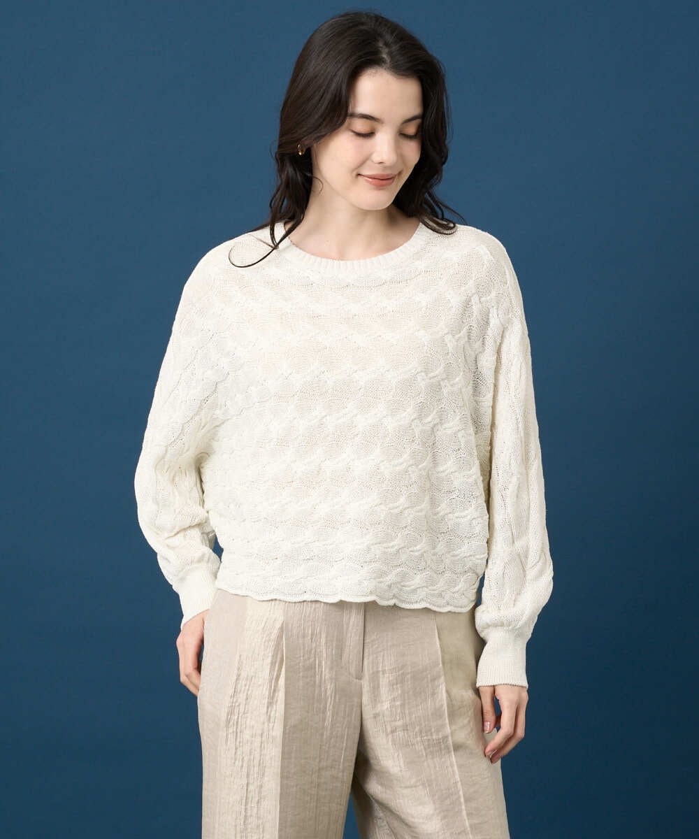 PRFGE03390 CHRISTIAN AUJARD(クリスチャン・オジャール) [ドライタッチ]ドルマンスリーブニット ホワイト