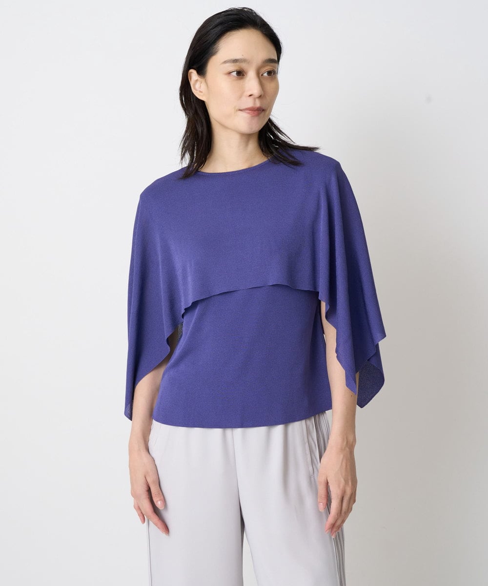 PRFGV76460 CHRISTIAN AUJARD(クリスチャン・オジャール) ケープ風デザインニット ブルー