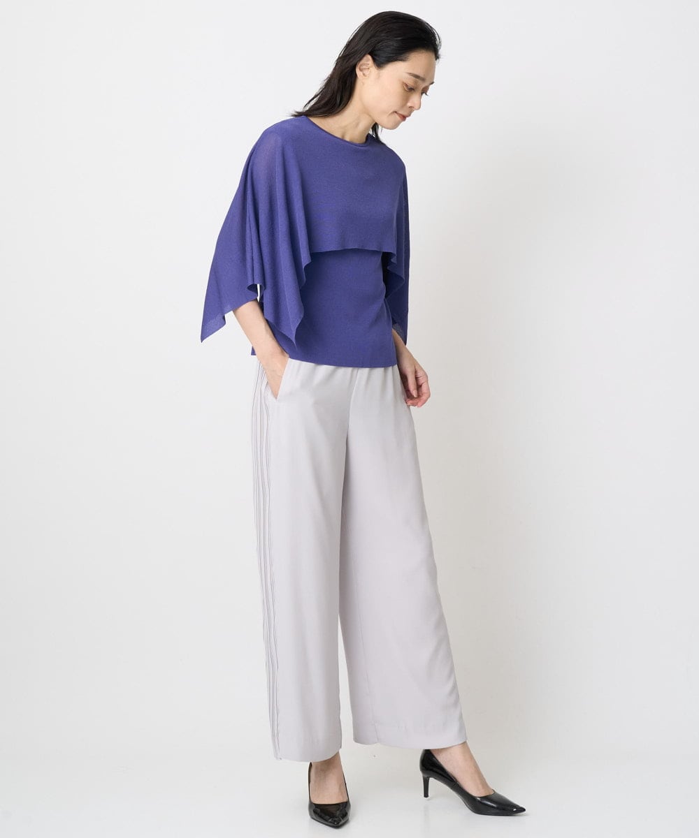 PRFGV76460 CHRISTIAN AUJARD(クリスチャン・オジャール) ケープ風デザインニット ブルー