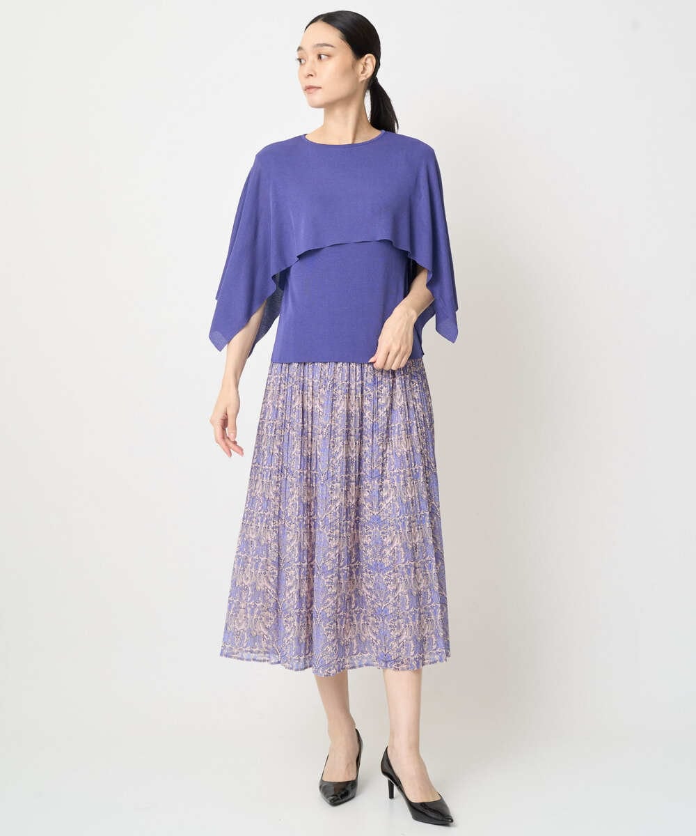 PRFGV76460 CHRISTIAN AUJARD(クリスチャン・オジャール) ケープ風デザインニット ブルー