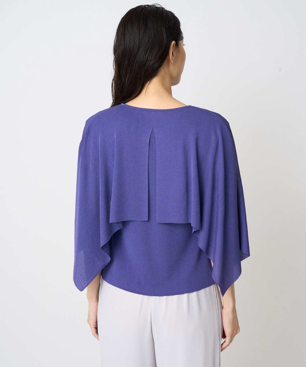 PRFGV76460 CHRISTIAN AUJARD(クリスチャン・オジャール) ケープ風デザインニット ブルー