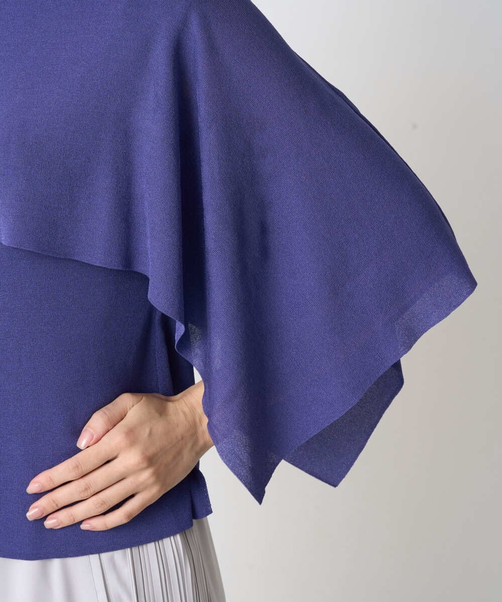 PRFGV76460 CHRISTIAN AUJARD(クリスチャン・オジャール) ケープ風デザインニット ブルー