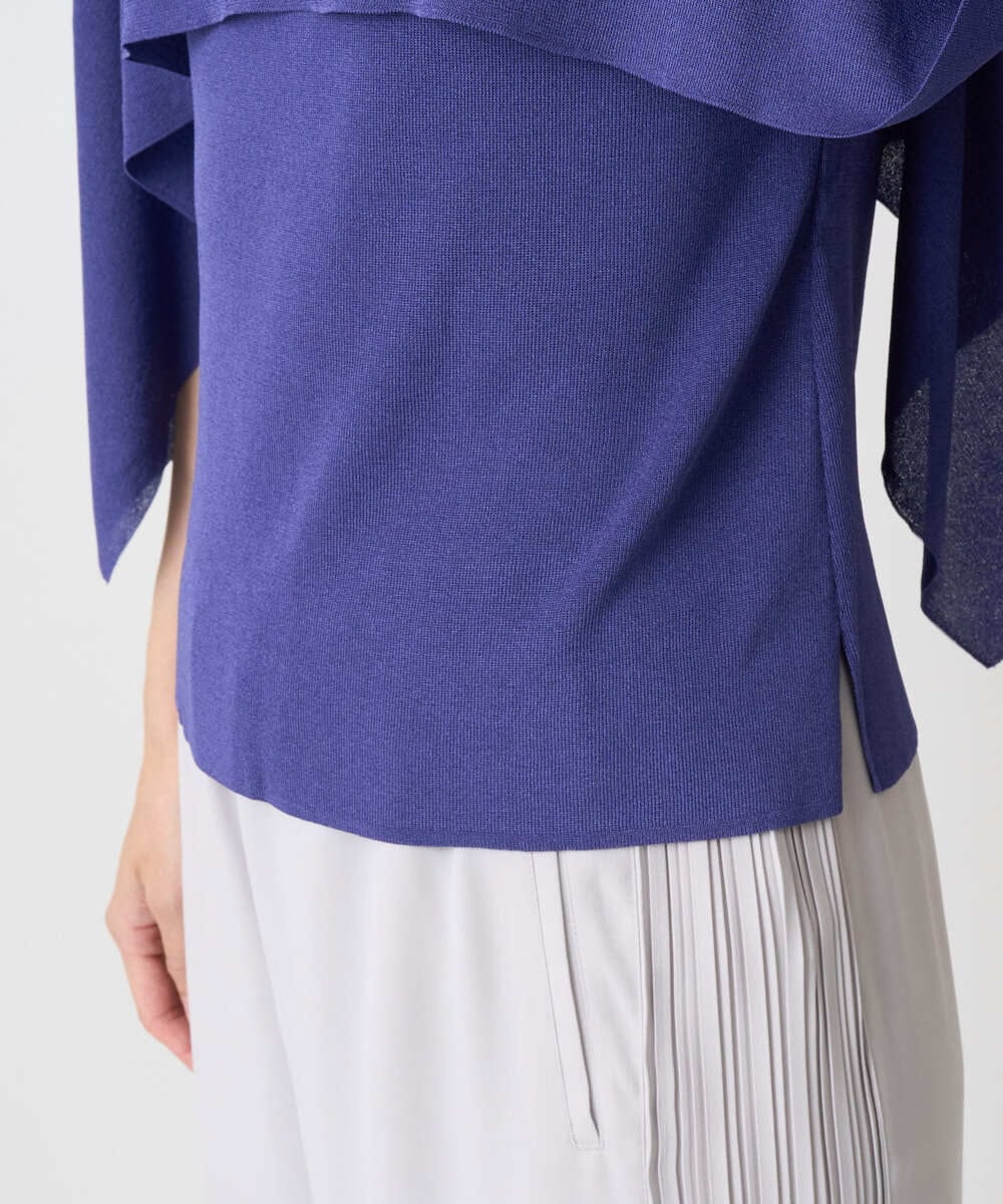 PRFGV76460 CHRISTIAN AUJARD(クリスチャン・オジャール) ケープ風デザインニット ブルー