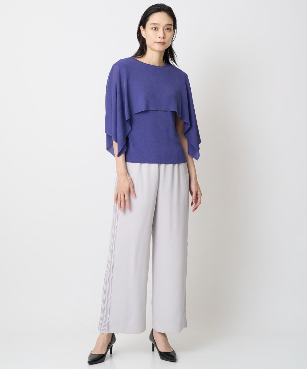 PRFGV76460 CHRISTIAN AUJARD(クリスチャン・オジャール) ケープ風デザインニット ブルー