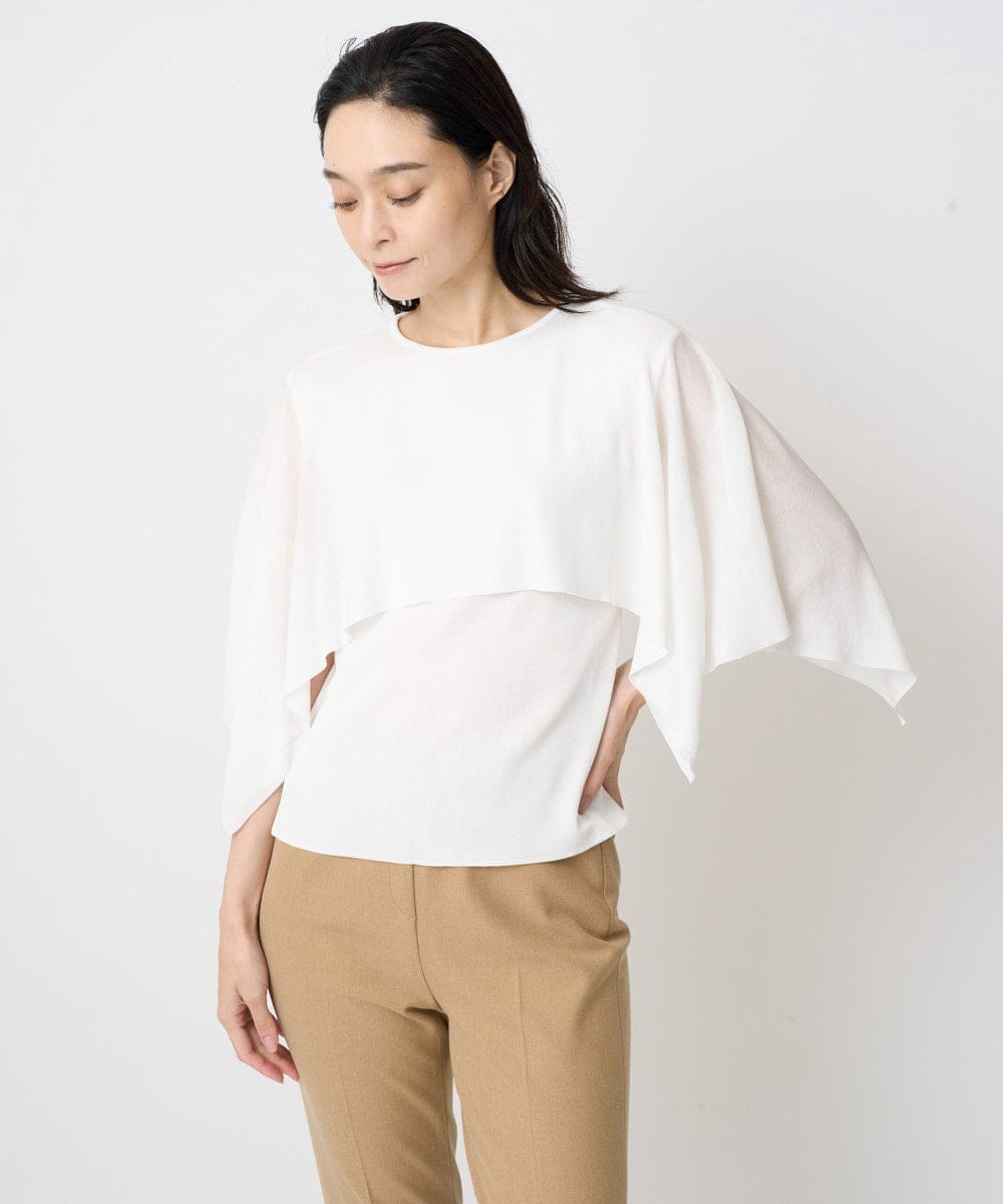 PRFGV76460 CHRISTIAN AUJARD(クリスチャン・オジャール) ケープ風デザインニット ホワイト