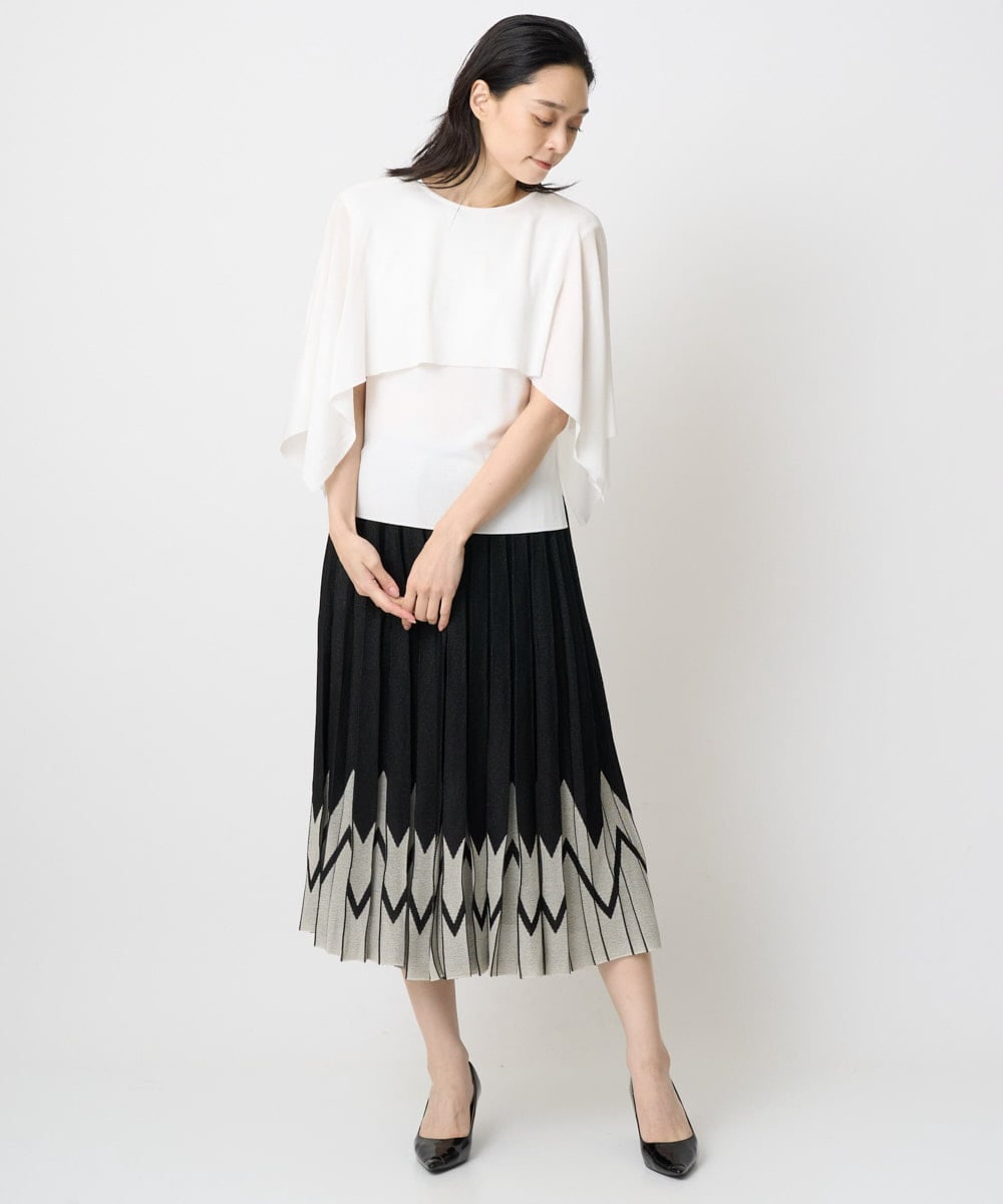 PRFGV76460 CHRISTIAN AUJARD(クリスチャン・オジャール) ケープ風デザインニット ホワイト