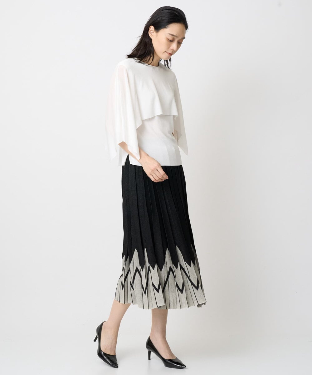 PRFGV76460 CHRISTIAN AUJARD(クリスチャン・オジャール) ケープ風デザインニット ホワイト