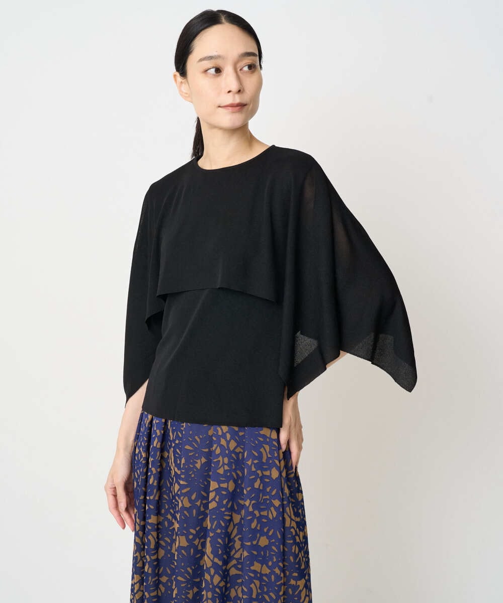 PRFGV76460 CHRISTIAN AUJARD(クリスチャン・オジャール) ケープ風デザインニット ブラック