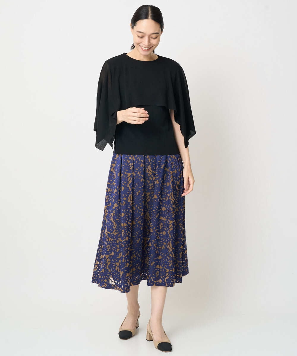 PRFGV76460 CHRISTIAN AUJARD(クリスチャン・オジャール) ケープ風デザインニット ブラック