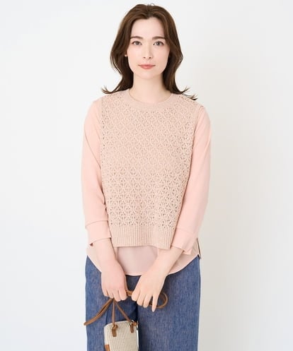 PRFGW19290  透かし編みニットベスト