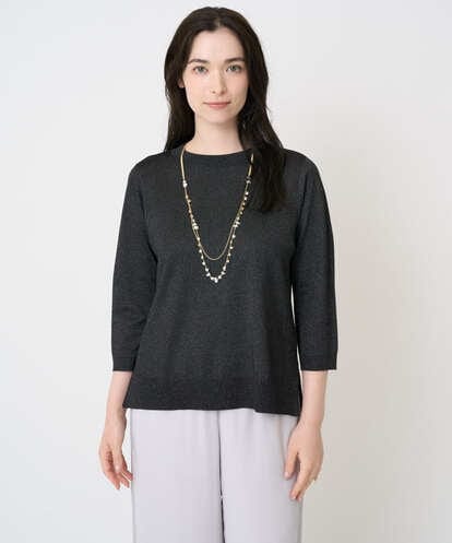 PRFJB22300 CHRISTIAN AUJARD [アンサンブル対応]7分袖ラメニット