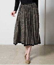 PRHAD36490 CHRISTIAN AUJARD(クリスチャン・オジャール) ジャガードニットスカート ブラック×ベージュ