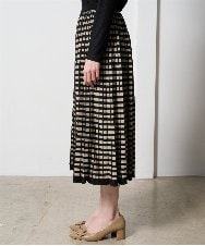 PRHAD36490 CHRISTIAN AUJARD(クリスチャン・オジャール) ジャガードニットスカート ブラック×ベージュ