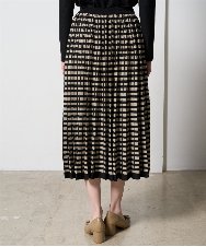 PRHAD36490 CHRISTIAN AUJARD(クリスチャン・オジャール) ジャガードニットスカート ブラック×ベージュ