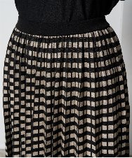 PRHAD36490 CHRISTIAN AUJARD(クリスチャン・オジャール) ジャガードニットスカート ブラック×ベージュ