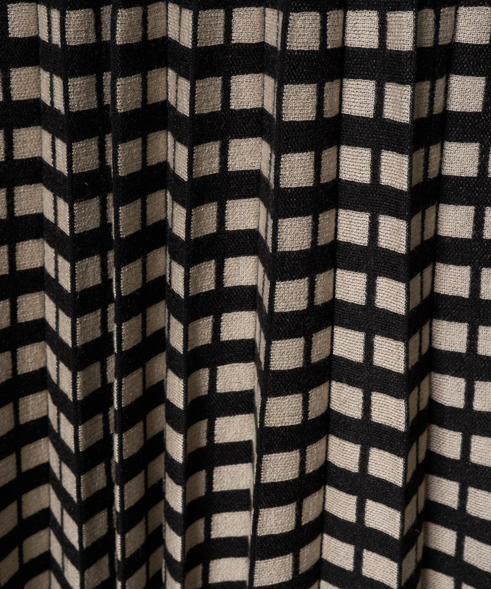 PRHAD36490 CHRISTIAN AUJARD(クリスチャン・オジャール) ジャガードニットスカート ブラック×ベージュ