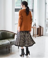 PRHAD36490 CHRISTIAN AUJARD(クリスチャン・オジャール) ジャガードニットスカート ブラック×ベージュ