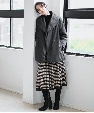 PRHAD36490 CHRISTIAN AUJARD(クリスチャン・オジャール) ジャガードニットスカート ブラック×ベージュ