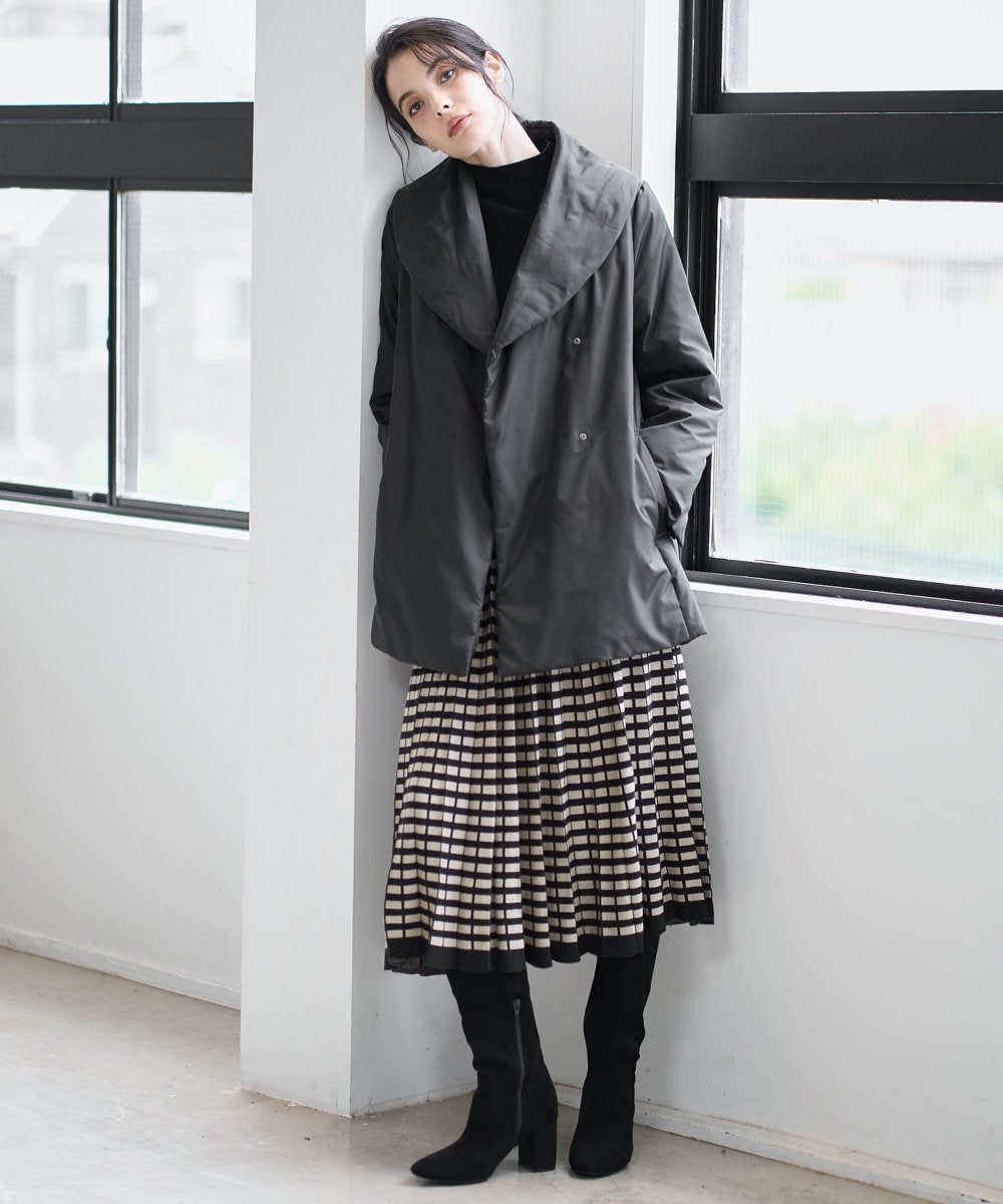 PRHAD36490 CHRISTIAN AUJARD(クリスチャン・オジャール) ジャガードニットスカート ブラック×ベージュ