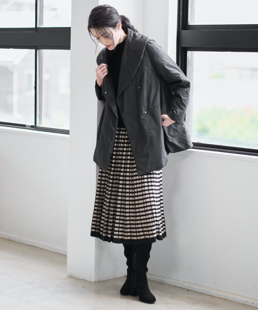 PRHAD36490 CHRISTIAN AUJARD(クリスチャン・オジャール) ジャガードニットスカート ブラック×ベージュ