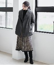 PRHAD36490 CHRISTIAN AUJARD(クリスチャン・オジャール) ジャガードニットスカート ブラック×ベージュ