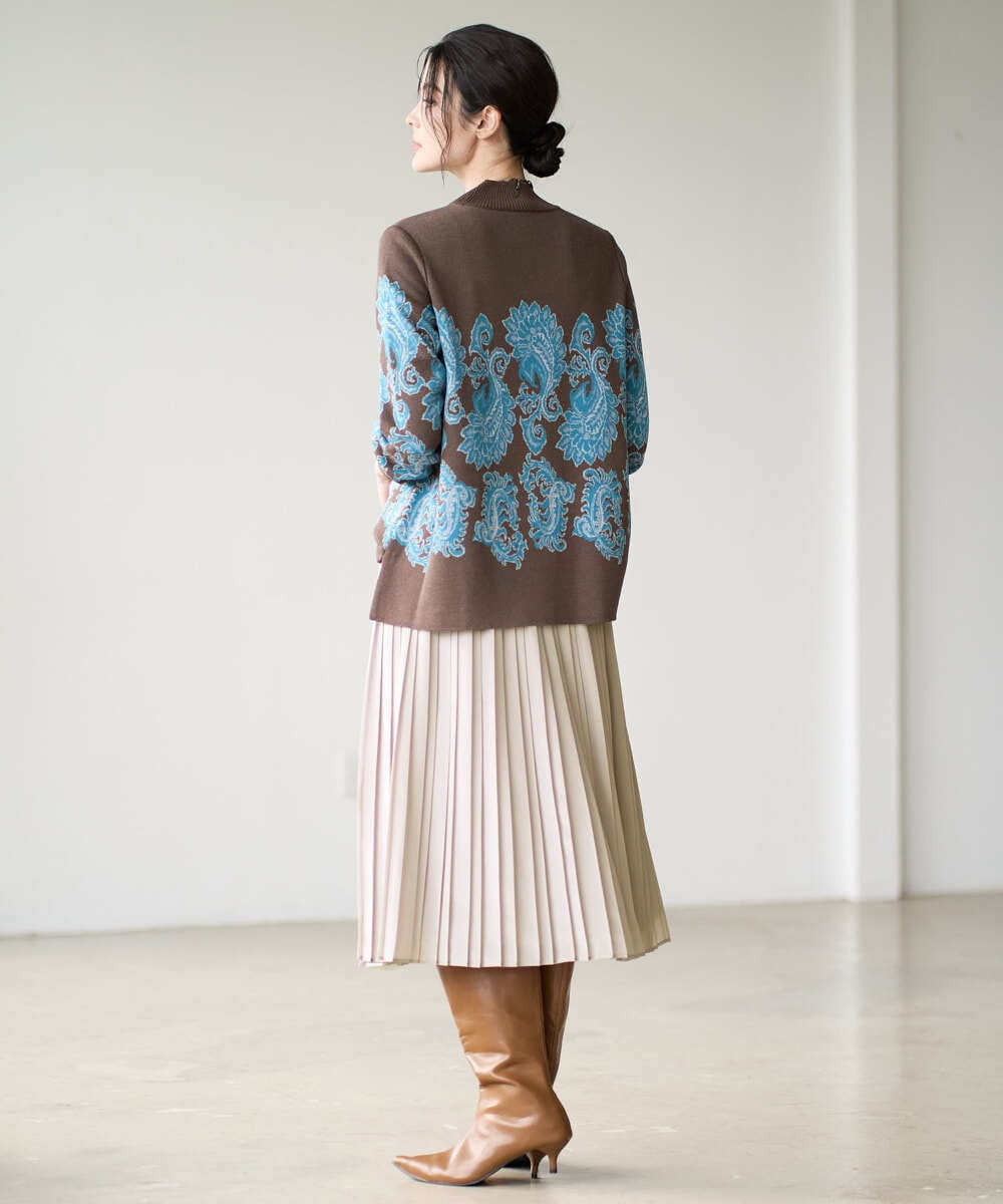 PRHAD48390 CHRISTIAN AUJARD(クリスチャン・オジャール) ウエストゴムプリーツスカート パールベージュ