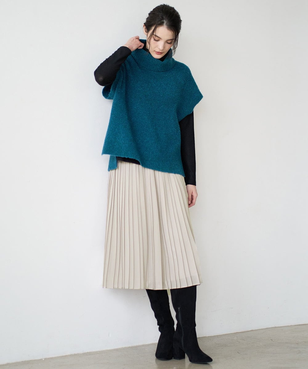 PRHAD48390 CHRISTIAN AUJARD(クリスチャン・オジャール) ウエストゴムプリーツスカート パールベージュ