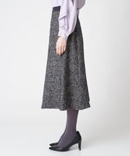 セットアップ対応]ツイードAラインスカート(ミモレ丈スカート 
