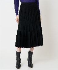 PRHCD02490 CHRISTIAN AUJARD(クリスチャン・オジャール) ウエーブニットプリーツスカート ブラック