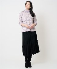 PRHCD02490 CHRISTIAN AUJARD(クリスチャン・オジャール) ウエーブニットプリーツスカート ブラック