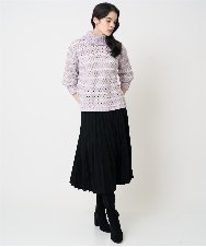 PRHCD02490 CHRISTIAN AUJARD(クリスチャン・オジャール) ウエーブニットプリーツスカート ブラック