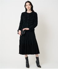 PRHCD02490 CHRISTIAN AUJARD(クリスチャン・オジャール) ウエーブニットプリーツスカート ブラック