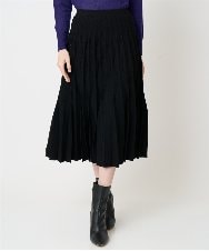 PRHCD02490 CHRISTIAN AUJARD(クリスチャン・オジャール) ウエーブニットプリーツスカート ブラック