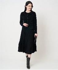 PRHCD02490 CHRISTIAN AUJARD(クリスチャン・オジャール) ウエーブニットプリーツスカート ブラック