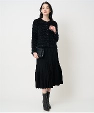 PRHCD02490 CHRISTIAN AUJARD(クリスチャン・オジャール) ウエーブニットプリーツスカート ブラック