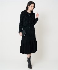 PRHCD02490 CHRISTIAN AUJARD(クリスチャン・オジャール) ウエーブニットプリーツスカート ブラック