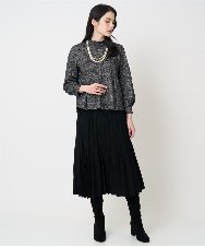 PRHCD02490 CHRISTIAN AUJARD(クリスチャン・オジャール) ウエーブニットプリーツスカート ブラック