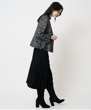 PRHCD02490 CHRISTIAN AUJARD(クリスチャン・オジャール) ウエーブニットプリーツスカート ブラック