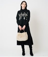 PRHCD02490 CHRISTIAN AUJARD(クリスチャン・オジャール) ウエーブニットプリーツスカート ブラック