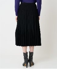 PRHCD02490 CHRISTIAN AUJARD(クリスチャン・オジャール) ウエーブニットプリーツスカート ブラック