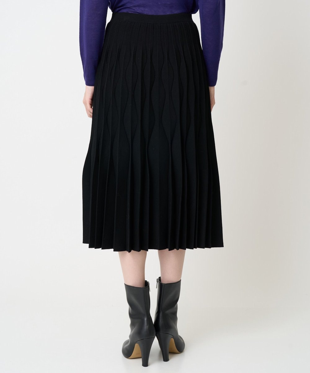 PRHCD02490 CHRISTIAN AUJARD(クリスチャン・オジャール) ウエーブニットプリーツスカート ブラック