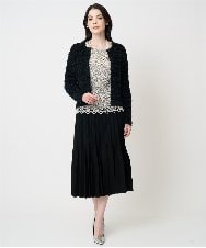 PRHCD02490 CHRISTIAN AUJARD(クリスチャン・オジャール) ウエーブニットプリーツスカート ブラック