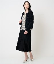 PRHCD02490 CHRISTIAN AUJARD(クリスチャン・オジャール) ウエーブニットプリーツスカート ブラック