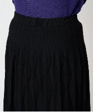 PRHCD02490 CHRISTIAN AUJARD(クリスチャン・オジャール) ウエーブニットプリーツスカート ブラック