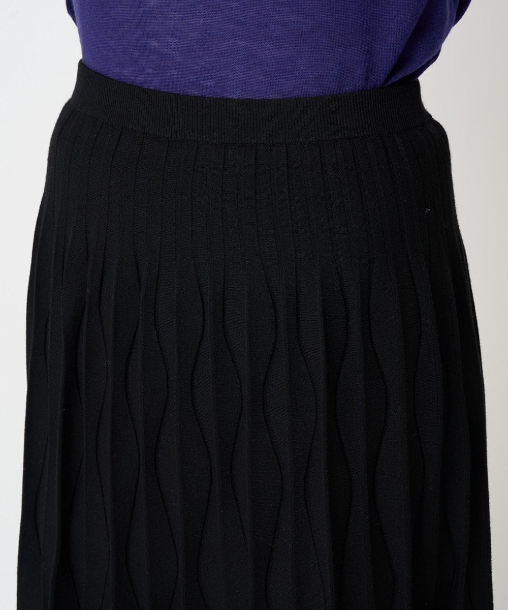 PRHCD02490 CHRISTIAN AUJARD(クリスチャン・オジャール) ウエーブニットプリーツスカート ブラック