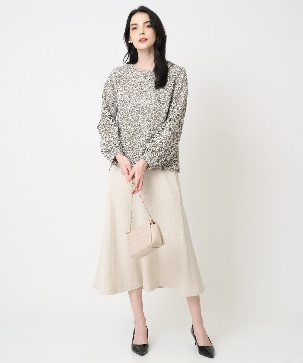 PRHCD09390 CHRISTIAN AUJARD(クリスチャン・オジャール) [セットアップ対応]ラメジャージースカート アイボリー